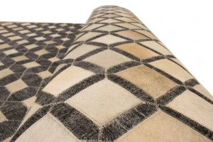 Gray Cowhide 5X8 Modern Leather Rug
