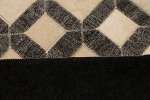 Gray Cowhide 5X8 Modern Leather Rug