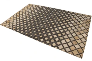Gray Cowhide 5X8 Modern Leather Rug