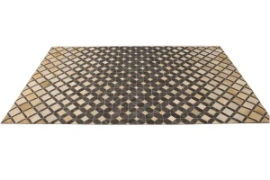 Gray Cowhide 5X8 Modern Leather Rug
