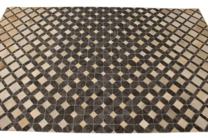 Gray Cowhide 5X8 Modern Leather Rug
