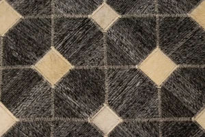 Gray Cowhide 5X8 Modern Leather Rug