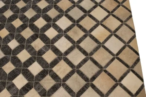 Gray Cowhide 5X8 Modern Leather Rug