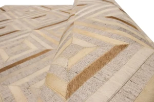 Gray Cowhide 5X8 Modern Leather Rug