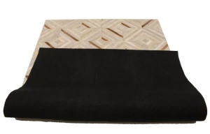 Gray Cowhide 5X8 Modern Leather Rug