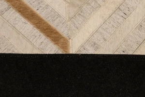 Gray Cowhide 5X8 Modern Leather Rug