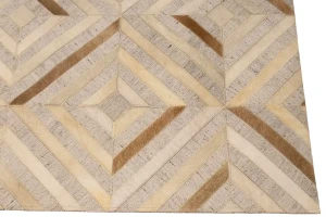 Gray Cowhide 5X8 Modern Leather Rug