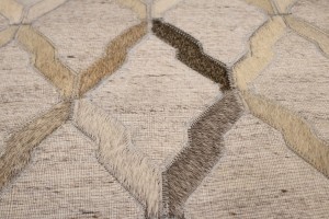 Silver Cowhide 5X8 Modern Leather Rug