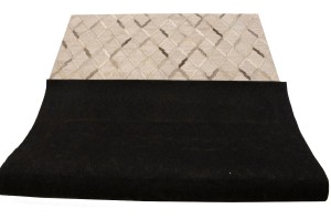 Silver Cowhide 5X8 Modern Leather Rug