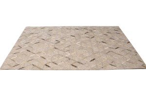 Silver Cowhide 5X8 Modern Leather Rug