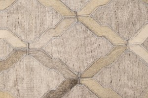Silver Cowhide 5X8 Modern Leather Rug