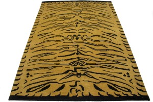 Goldish Beige Tribal 5X7 Fine Nepali Oriental Rug