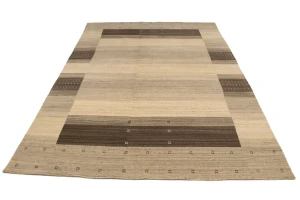 Multicolored Border Tribal 6'8X9'4 Lori Gabbeh Oriental Rug