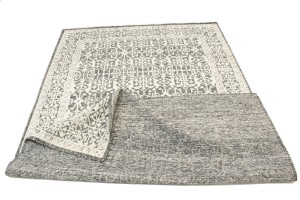 Ivory & Charcoal Geometric 6X9 Modern Oriental Rug