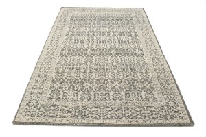 Ivory & Charcoal Geometric 6X9 Modern Oriental Rug