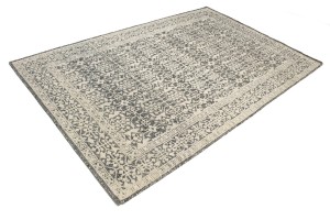 Ivory & Charcoal Geometric 6X9 Modern Oriental Rug