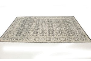 Ivory & Charcoal Geometric 6X9 Modern Oriental Rug