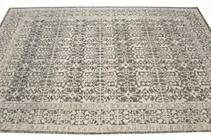 Ivory & Charcoal Geometric 6X9 Modern Oriental Rug