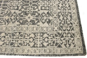Ivory & Charcoal Geometric 6X9 Modern Oriental Rug