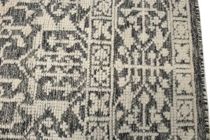 Ivory & Charcoal Geometric 6X9 Modern Oriental Rug