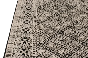 Charcoal & Cream Geometric 8X10 Oriental Modern Rug