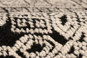 Charcoal & Cream Geometric 8X10 Oriental Modern Rug