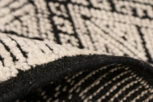 Charcoal & Cream Geometric 8X10 Oriental Modern Rug