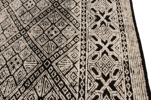 Charcoal & Cream Geometric 8X10 Oriental Modern Rug