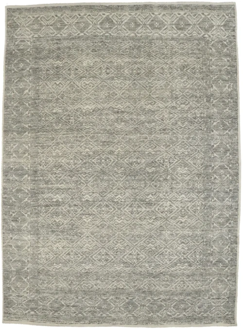 Gray Geometric 9X12 Modern Oriental Rug