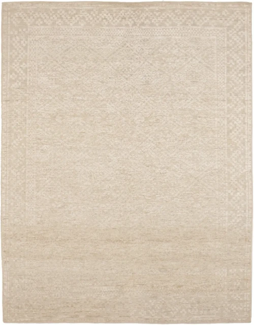 Beige Geometric 8X10 Oriental Modern Rug