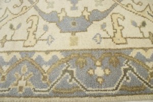 Cream Casual Floral 3X12 Oushak Oriental Runner Rug