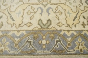 Cream Casual Floral 3X12 Oushak Oriental Runner Rug