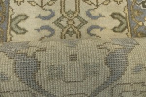 Cream Casual Floral 3X12 Oushak Oriental Runner Rug