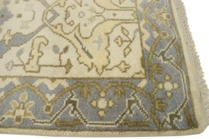 Cream Casual Floral 3X12 Oushak Oriental Runner Rug