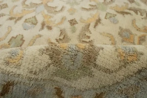 Muted Cream Floral 6X6 Oushak Oriental Octagon Rug