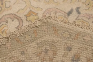 Cream Floral 8X8 Oushak Oriental Octagon Rug
