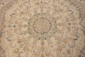 Cream Floral 8X8 Oushak Oriental Octagon Rug