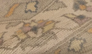Cream Floral 8X8 Oushak Oriental Octagon Rug