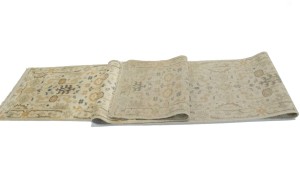 Cream Floral 2'7X19 Oushak Chobi Oriental Runner Rug