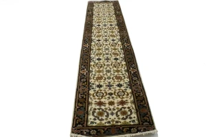 Cream Floral 3X12 Chobi Oriental Runner Rug