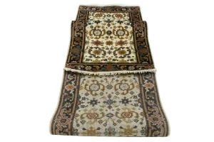 Cream Floral 3X12 Chobi Oriental Runner Rug