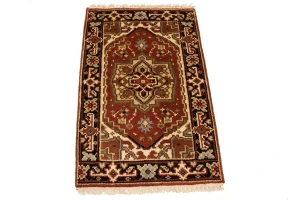 Rusty Red Tribal 2X3 Heriz Serapi Oriental Rug