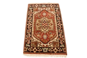 Rusty Red Tribal 2X3 Heriz Serapi Oriental Rug