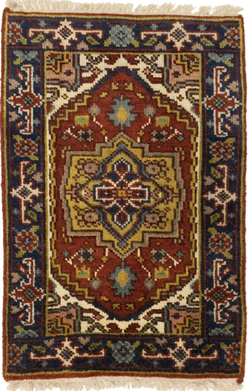 Rusty Red Tribal 2X3 Heriz Serapi Oriental Rug