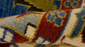 Blue Geometric 5X8 Kazak Oriental Rug