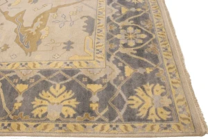 Cream Floral 10X14 Traditional Oushak Oriental Rug