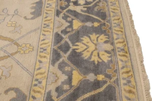 Cream Floral 10X14 Traditional Oushak Oriental Rug