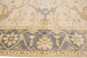 Cream Floral 10X14 Traditional Oushak Oriental Rug
