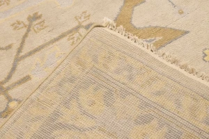 Cream Floral 10X14 Traditional Oushak Oriental Rug