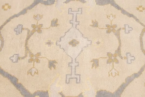 Cream Floral 10X14 Traditional Oushak Oriental Rug